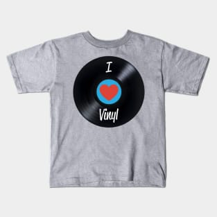 I heart Vinyl graphic design Kids T-Shirt